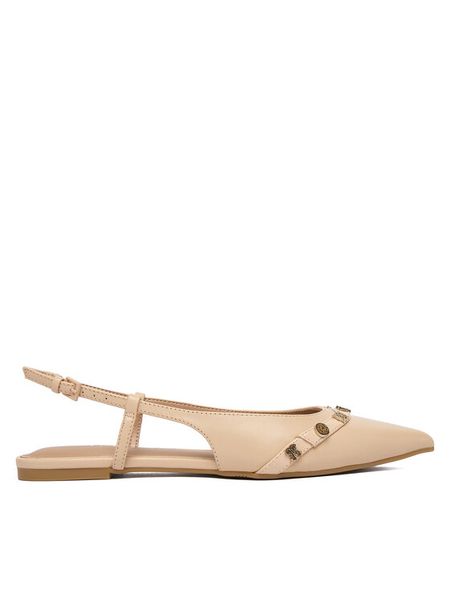 Guess Baleriny FLPDOR LEA05 Beżowy. Brązowe baleriny damskie Guess, z aplikacjami, ze skóry, bez obcasa. Za 589.99 zł.