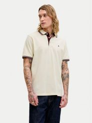 Jack & Jones Polo Paulos 12136668 Kremowy Regular Fit. Białe koszulki polo męskie Jack & Jones, m, bez wzorów, z bawełny, bez ramiączek. Za 149.99 zł.