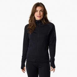 Bluza turystyka damska Swedemount Ultra Light Tech Midlayer Hood szybkoschnąca. Czarne bluzy damskie SWEDEMOUNT, bez wzorów, bez kaptura, do biegania. Za 222.00 zł.