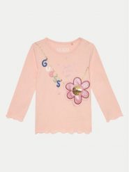 Guess Bluzka K4YI19 K6YW4 Różowy Regular Fit. Czerwone t-shirty i topy dla dziewczynek Guess, z aplikacjami, z bawełny, bez ramiączek. Za 59.99 zł.