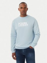 KARL LAGERFELD Bluza 705780 561917 Niebieski jasny Regular Fit. Niebieskie bluzy męskie KARL LAGERFELD, m, bez wzorów, z bawełny, bez kaptura. Za 439.99 zł.