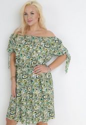 Zielona Bawełniana Sukienka Hiszpanka Midi ze Wzorem Paisley i Ozdobnymi Rękawami Perseteia. Zielone sukienki damskie Born2be, na lato, l, bez wzorów, z bawełny, bez kołnierzyka, bez ramiączek, midi. Za 29.99 zł.