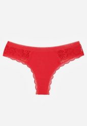 Czerwone Majtki Stringi z Subtelną Koronką z Bawełną Adriedah. Czerwone stringi damskie Born2be, l, bez wzorów, z bawełny. Za 5.99 zł.