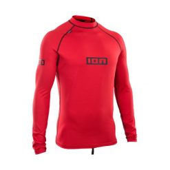 Koszulka surfingowa UV męska ION Promo Lycra LS. Czerwone koszulki sportowe męskie ION, m, bez wzorów, z lycry, bez kołnierzyka, bez ramiączek. Za 149.99 zł.