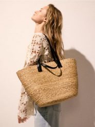 Pleciona torebka shopper - czarny. Czarne torebki shopper damskie Reserved, bez wzorów, z bawełny, bez dodatków. Za 149.99 zł.