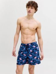 Kąpielówki Męskie - Vibes Novelty AOP - Navy Blazer. Niebieskie kąpielówki męskie Jack&Jones, l, bez wzorów, z poliesteru, na fitness i siłownię. Za 156.20 zł.