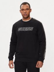 Guess Bluza Arlo Z4GQ24 K6ZS1 Czarny Regular Fit. Czarne bluzy męskie Guess, m, z aplikacjami, z bawełny, bez kaptura. Za 319.99 zł.