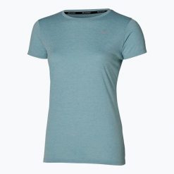 Koszulka do biegania damska Mizuno Core Tee. Niebieskie koszulki sportowe damskie Mizuno, xs, bez wzorów, z materiału, bez kołnierzyka, bez ramiączek, do biegania. Za 131.80 zł.