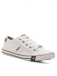 Mustang Trampki 1099-310 Biały. Białe trampki i tenisówki damskie Mustang, bez wzorów, z materiału, bez zapięcia. Za 229.99 zł.