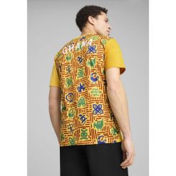 Męska koszulka przedmeczowa Ghana PUMA Yellow Sizzle Intense Red. Czerwone koszulki sportowe męskie Puma, m, bez wzorów, bez kołnierzyka, bez ramiączek, do piłki nożnej. W wyprzedaży za 233.00 zł.