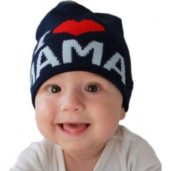 Czapka niemowlęca z napisem mama CZ 161F granatowa. Czapki dla dzieci marki Proman. Za 30.75 zł.