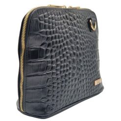 691w czarna krokodyl złoty zamek. Czarne torebki do ręki damskie DAN-A, bez wzorów, ze skóry, bez dodatków. Za 259.99 zł.