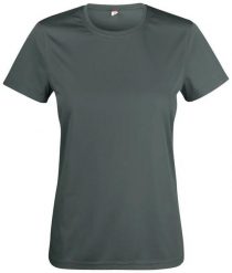 Clique Basic Active-T Women koszulka z interlock 100% poliester – pistol. Szare t-shirty damskie CLIQUE, m, bez wzorów, z dzianiny, bez kołnierzyka. Za 100.90 zł.
