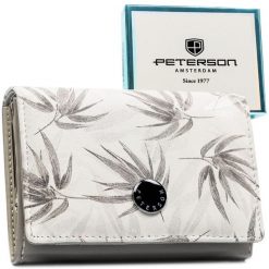 Średni portfel damski ze skóry ekologicznej i naturalnej w białym kolorze PTN PX30-1-NPK Peterson. Białe portfele damskie bez wzorów, ze skóry ekologicznej. Za 114.99 zł.
