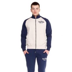 Bluza z bawełna z zamek błyskawiczny na siłownia. Brązowe bluzy męskie LEONE 1947 APPAREL, s, bez wzorów, z bawełny, bez kaptura. Za 212.61 zł.