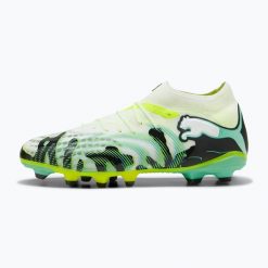 Buty piłkarskie PUMA Future 9 Pro Ctivity Fg/Ag. Żółte obuwie sportowe damskie Puma, bez wzorów, z syntetyku, do piłki nożnej. Za 399.99 zł.