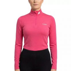 Damska koszulka 100% wełna merynosa z długim rękawem - Bjork 210 Zip. Czerwone t-shirty damskie FJORK MERINO, l, bez wzorów, z materiału, bez kołnierzyka. Za 299.00 zł.