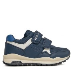 Sneakersy Geox. Niebieskie trampki i tenisówki chłopięce Geox, bez wzorów, bez zapięcia. Za 159.99 zł.