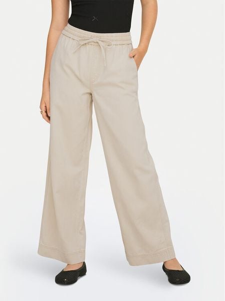 ONLY Spodnie materiałowe Maisa 15367380 Beżowy Wide Leg. Brązowe spodnie materiałowe damskie Only, xl, bez wzorów, z bawełny. Za 119.99 zł.