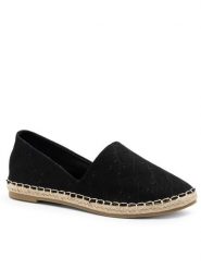 Jenny Fairy Espadryle WS140703-01 Czarny. Czarne espadryle damskie Jenny Fairy, bez wzorów, z materiału, bez obcasa, bez zapięcia. Za 43.99 zł.