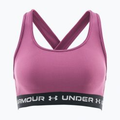 Biustonosz Under Armour Crossback Mid. Czerwone obuwie sportowe damskie Under Armour, bez wzorów, na fitness i siłownię. Za 95.99 zł.