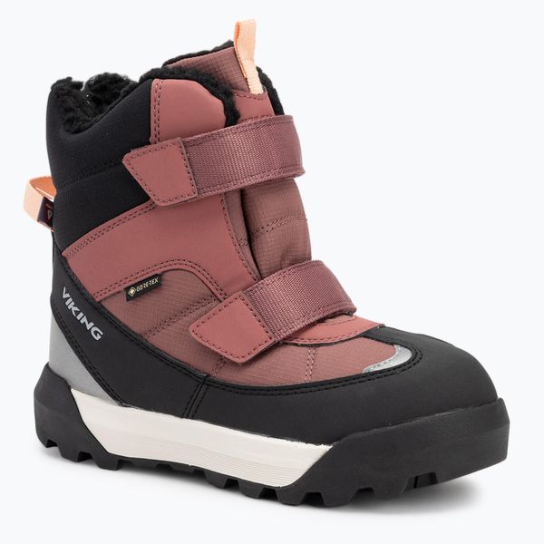 Śniegowce dziecięce Viking Expower Warm GTX 2V. Czerwone buty zimowe dziewczęce Viking, z gore-texu, sportowe, bez zapięcia. Za 339.99 zł.