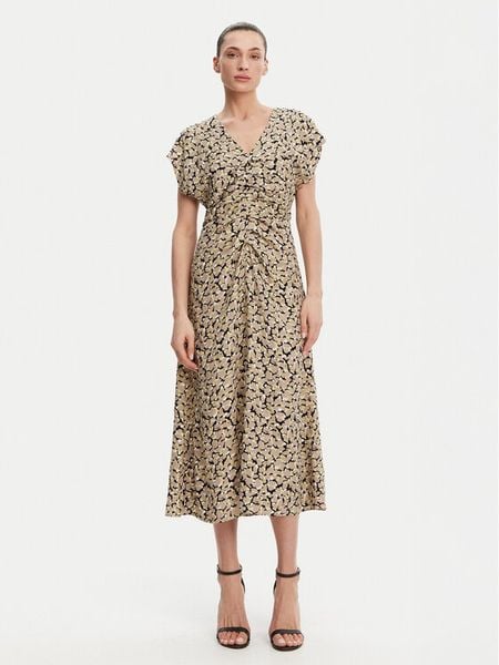 French Connection Sukienka codzienna 71YCV Khaki Regular Fit. Brązowe sukienki damskie French Connection, na co dzień, bez wzorów, z wiskozy, bez kołnierzyka, bez ramiączek, proste. Za 309.99 zł.