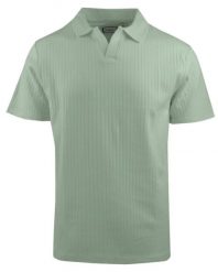 Dzianinowa Koszulka Polo - Dekolt Bez Guzików - Brave Soul - Bladozielona. Zielone koszulki polo męskie Brave Soul, l, bez wzorów, z bawełny, casualowe, bez ramiączek. Za 99.00 zł.