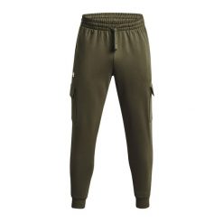 Spodnie męskie Under Armour Rival Fleece Cargo Jogger. Zielone spodnie materiałowe męskie Under Armour, m, bez wzorów. Za 170.66 zł.