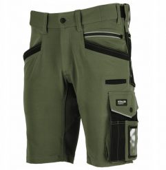 Stalco Spodnie robocze szorty kieszenie CORDURA elastyczny pas odblaski 3M Scotchlite STRETCH LINE - oliwkowy 3XL. Zielone krótkie spodenki sportowe męskie Stalco, m, bez wzorów. Za 293.69 zł.