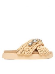 Inuikii Klapki Woven Stones 70104-106 Beżowy. Brązowe klapki damskie Inuikii, bez wzorów, z materiału, bez obcasa. Za 779.99 zł.