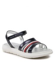 Tommy Hilfiger Sandały Stripes Velcro T4A2-32771-1372 M Granatowy. Niebieskie sandały dziewczęce Tommy Hilfiger, ze skóry, bez zapięcia. Za 399.99 zł.