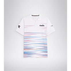 Koszulka do tenisa z krótkim rekawem męska Diadora SS POLO ICON optical white. Białe koszulki polo męskie Diadora, l, bez wzorów, bez kołnierzyka, bez ramiączek, tenisowe. Za 200.00 zł.