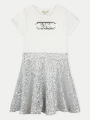 MICHAEL KORS KIDS Sukienka codzienna R30173 M Srebrny Regular Fit. Szare sukienki dla dziewczynek MICHAEL KORS KIDS, bez wzorów, z syntetyku, bez ramiączek. Za 289.99 zł.