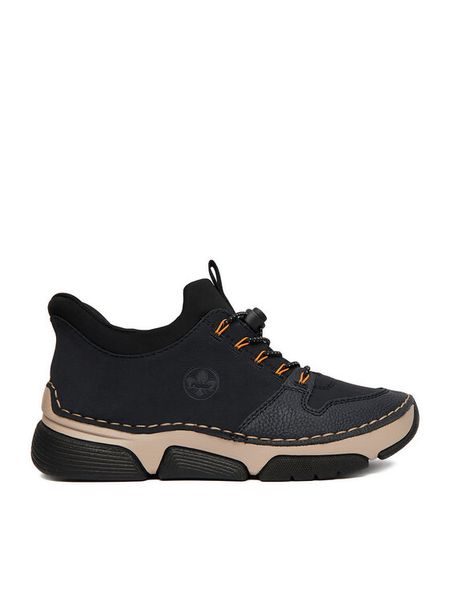 Rieker Sneakersy CEO-45963-14 Granatowy. Niebieskie półbuty damskie Rieker, bez wzorów, bez obcasa, na płaskiej podeszwie, bez zapięcia. Za 399.99 zł.