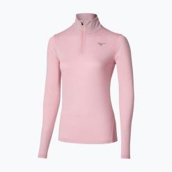 Bluza do biegania damska Mizuno Core Impulse Half Zip Tee. Czerwone bluzy sportowe damskie Mizuno, bez wzorów, bez kaptura, do biegania. Za 245.00 zł.