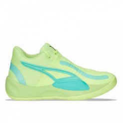 Buty do koszykówki męskie PUMA Rise Nitro. Zielone buty sportowe męskie Puma, z materiału, bez zapięcia, do koszykówki. Za 702.00 zł.