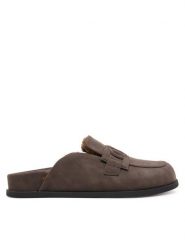 TWINSET Klapki 252TCP210 00203 Brązowy. Brązowe klapki damskie Twinset, bez wzorów, ze skóry, bez obcasa. Za 729.99 zł.