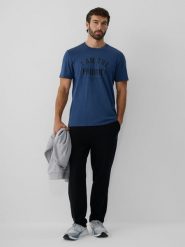4F Spodnie dresowe męskie - czarne M. Czarne spodnie sportowe męskie 4f, m, bez wzorów, z dresówki. Za 149.99 zł.