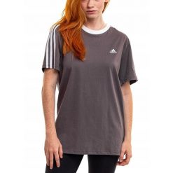 Adidas koszulka Kobieta t-shirt bluzka sportowa Essentials 3-Stripes roz.XS. Szare koszulki sportowe damskie Adidas, xs, bez wzorów, bez kołnierzyka, bez ramiączek, na fitness i siłownię. Za 111.00 zł.