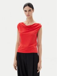 JDY Bluzka Ester 15351679 Czerwony Regular Fit. Czerwone bluzki damskie JDY, s, bez wzorów, z syntetyku, bez kołnierzyka, bez ramiączek. Za 59.99 zł.