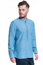 MĘSKA KOSZULA MATERIAŁOWA MUSTANG CASPER LINEN SHIRT 1009583 5320. Koszule męskie Mustang, m, bez wzorów, z materiału, bez kołnierzyka, bez ramiączek. W wyprzedaży za 49.99 zł.