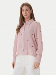 ONLY Koszula Heart 15332482 Różowy Regular Fit. Czerwone bluzki damskie Only, l, bez wzorów, z bawełny, bez kołnierzyka, bez ramiączek. Za 189.99 zł.