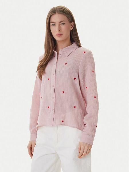 ONLY Koszula Heart 15332482 Różowy Regular Fit. Czerwone bluzki damskie Only, m, bez wzorów, bez kołnierzyka, bez ramiączek. Za 189.99 zł.