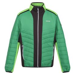 Męska Kurtka Halton VII Contrast Panel Baffled Padded Jacket. Zielone kurtki męskie Regatta, m, bez wzorów, z puchu, trekkingowe. Za 137.99 zł.