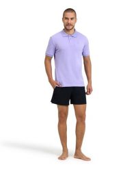 Koszulka męska T-shirt polo kołnierzyk bawełniany Arena Poloshirt. Fioletowe koszulki polo męskie Arena, l, bez wzorów, z bawełny, biznesowe, bez ramiączek. Za 101.98 zł.