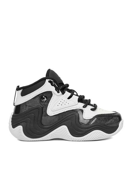 SHAQ Buty do koszykówki EO-JUGERNAUT AQ95041Y-BW Czarny. Czarne buty sportowe chłopięce Shaq, bez wzorów, ze skóry, bez zapięcia, do koszykówki. Za 152.99 zł.