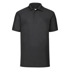 Męska Koszulka Polo 65/35 Pique. Czarne koszulki polo męskie Fruit of the Loom, m, bez wzorów, bez ramiączek. Za 66.99 zł.