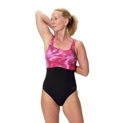 Damski kostium kąpielowy 1-częściowy Speedo Contour Eclipse. Czarne kostiumy jednoczęściowe damskie Speedo, bez wzorów, z lycry, do pływania. Za 322.00 zł.