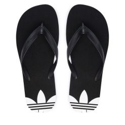 Japonki adidas. Czarne klapki damskie Adidas, bez wzorów, bez obcasa. Za 89.99 zł.